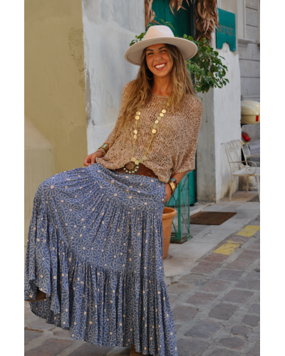 Maria Flower Blue Skirt