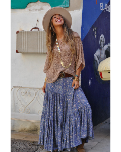 Maria Flower Blue Skirt