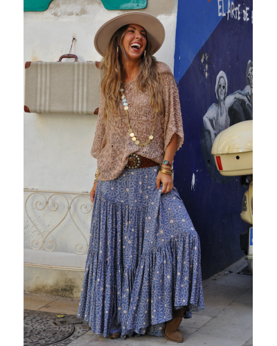 Maria Flower Blue Skirt