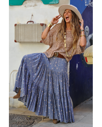 Falda Maria Flower Blue