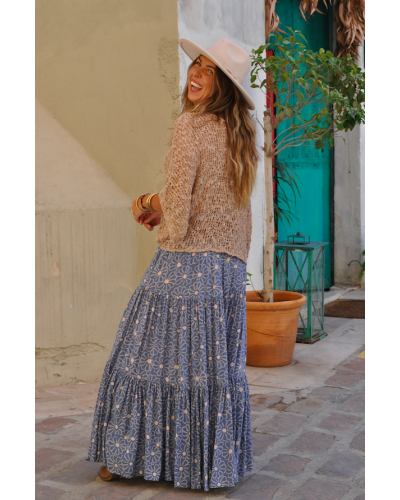 Maria Flower Blue Skirt
