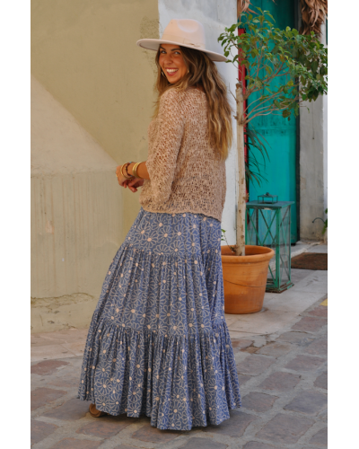 Maria Flower Blue Skirt