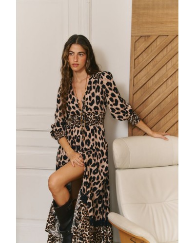 Leopard Sabrina Maxi Dress