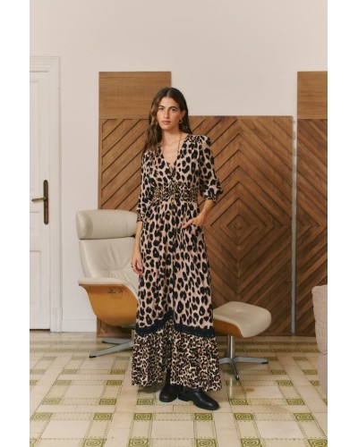 Leopard Sabrina Maxi Dress