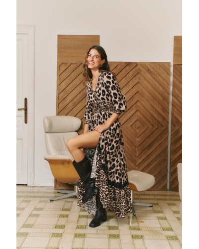 Leopard Sabrina Maxi Dress