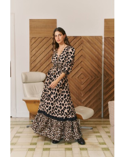 Leopard Sabrina Maxi Dress
