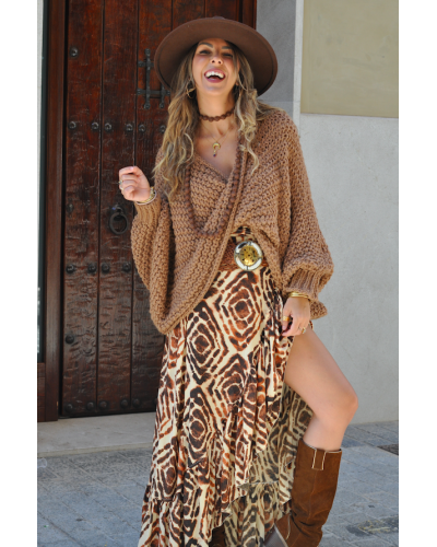 Falda Ikat Brown