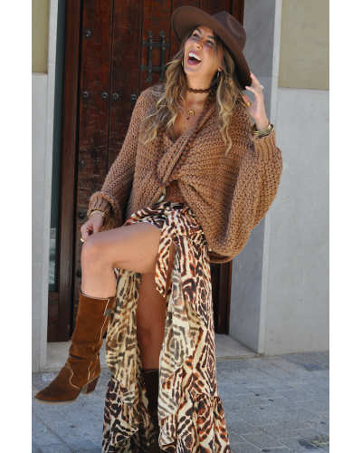 Falda Ikat Brown