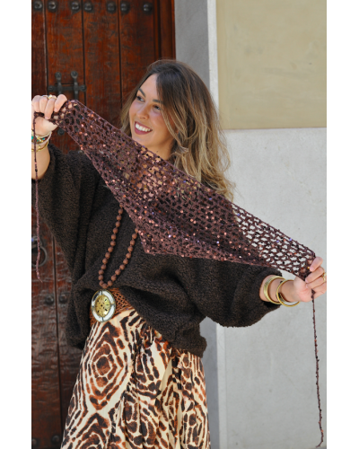 Pañuelo Crochet Choco