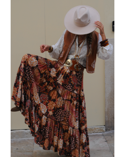 Lace Skirt Boho Birds
