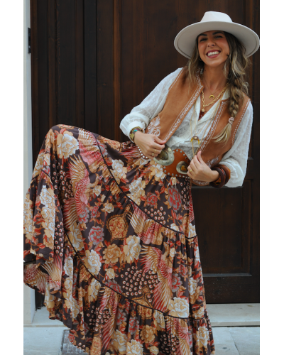 Lace Skirt Boho Birds