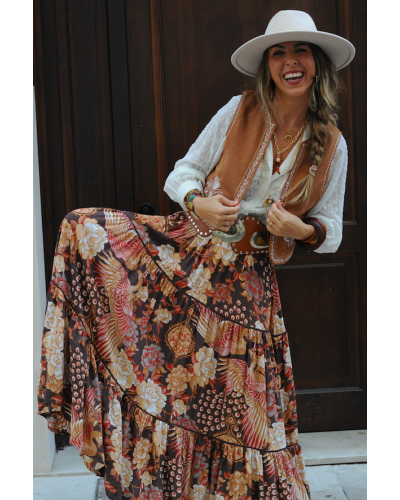 Lace Skirt Boho Birds