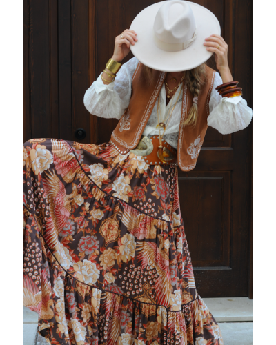 Lace Skirt Boho Birds