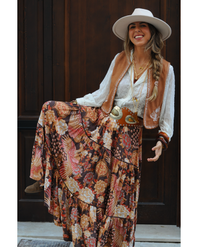 Lace Skirt Boho Birds