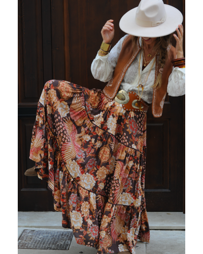 Lace Skirt Boho Birds