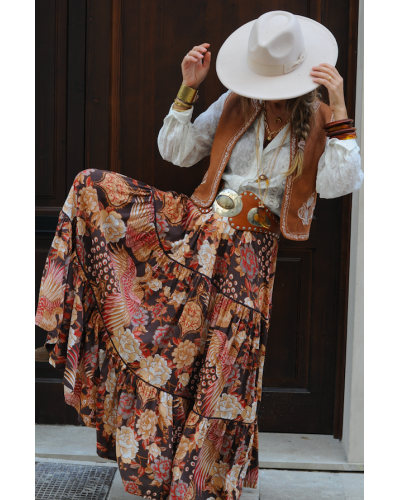 Lace Skirt Boho Birds