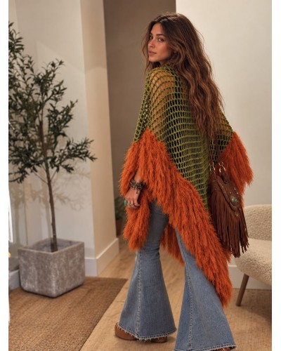 Poncho Guada Army/Orange