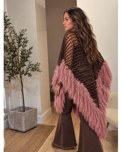 Chocolate/Pink Poncho Guada