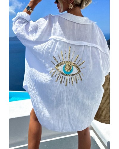 Camisa Boho Ojo White