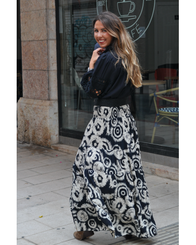 Black Embroidered Bohemian Blouse