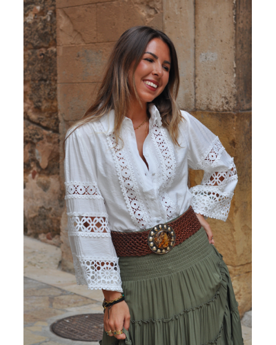 White Embroidered Bohemian Blouse