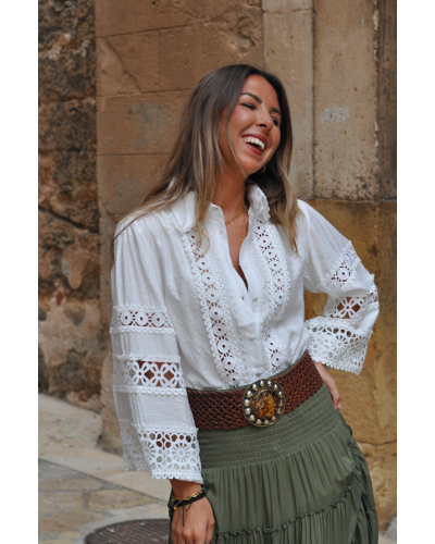 White Embroidered Bohemian Blouse