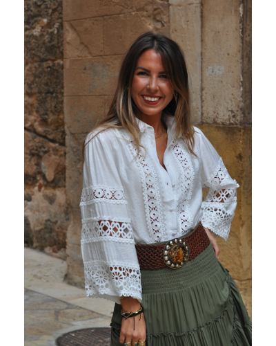 White Embroidered Bohemian Blouse