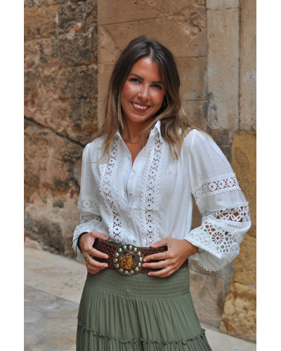 White Embroidered Bohemian Blouse