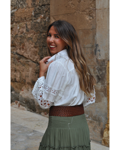 White Embroidered Bohemian Blouse