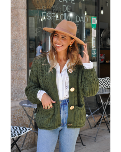 Cardigan Grueso Verde